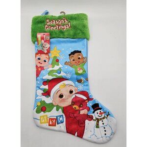 Cocomelon Christmas Stocking Blue Plush Toddler Holiday Stocking 19"